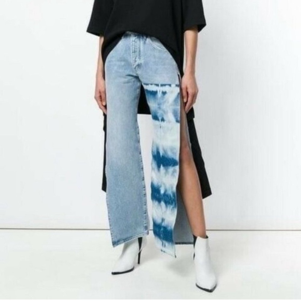 Levi's Blue Tie-Dye Flare & Wide Leg Jeans Festival Coachella style